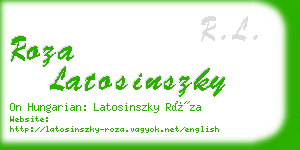 roza latosinszky business card